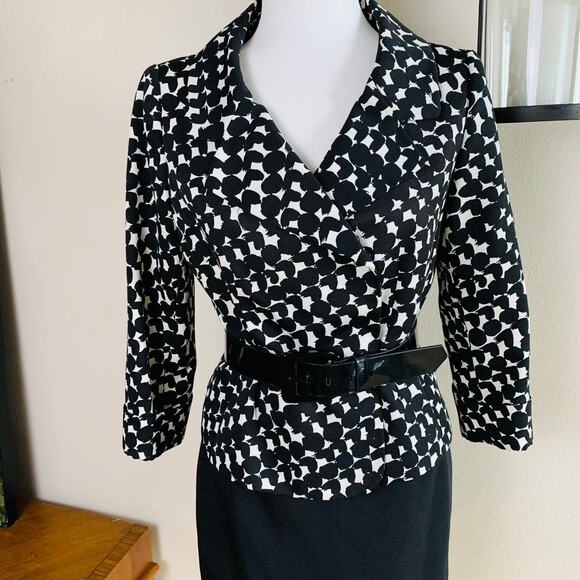 Tahari ASL Petite Size 4P 2-Piece Skirt Suit Blazer Jacket Black Career Formal - Picture 4 of 14